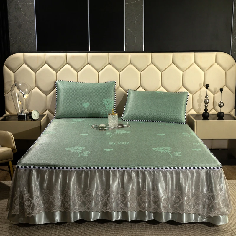 A类冰藤凉感席凉席三件套床裙可拆卸冰丝空调席2025新款夏天专用