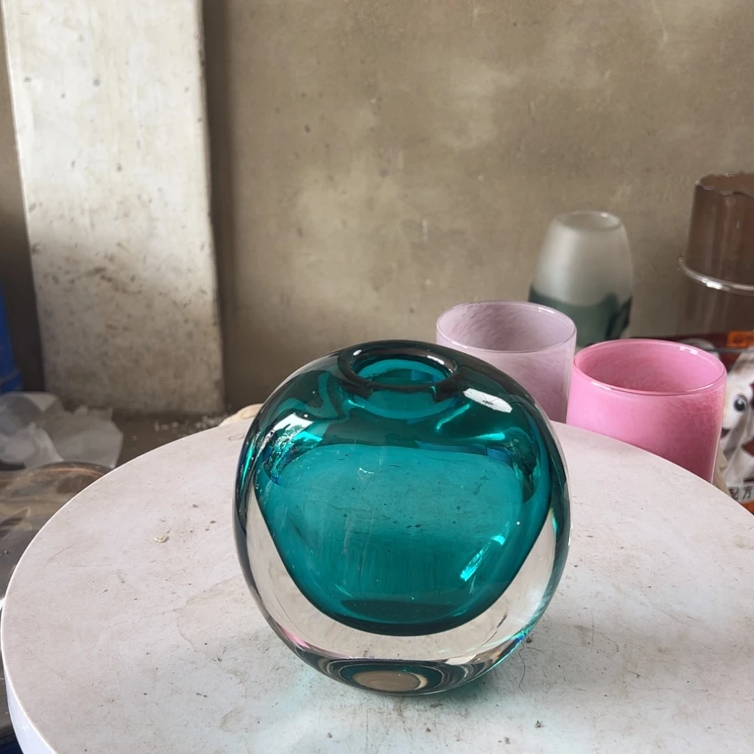 弘扬琉璃花器微瑕高度14