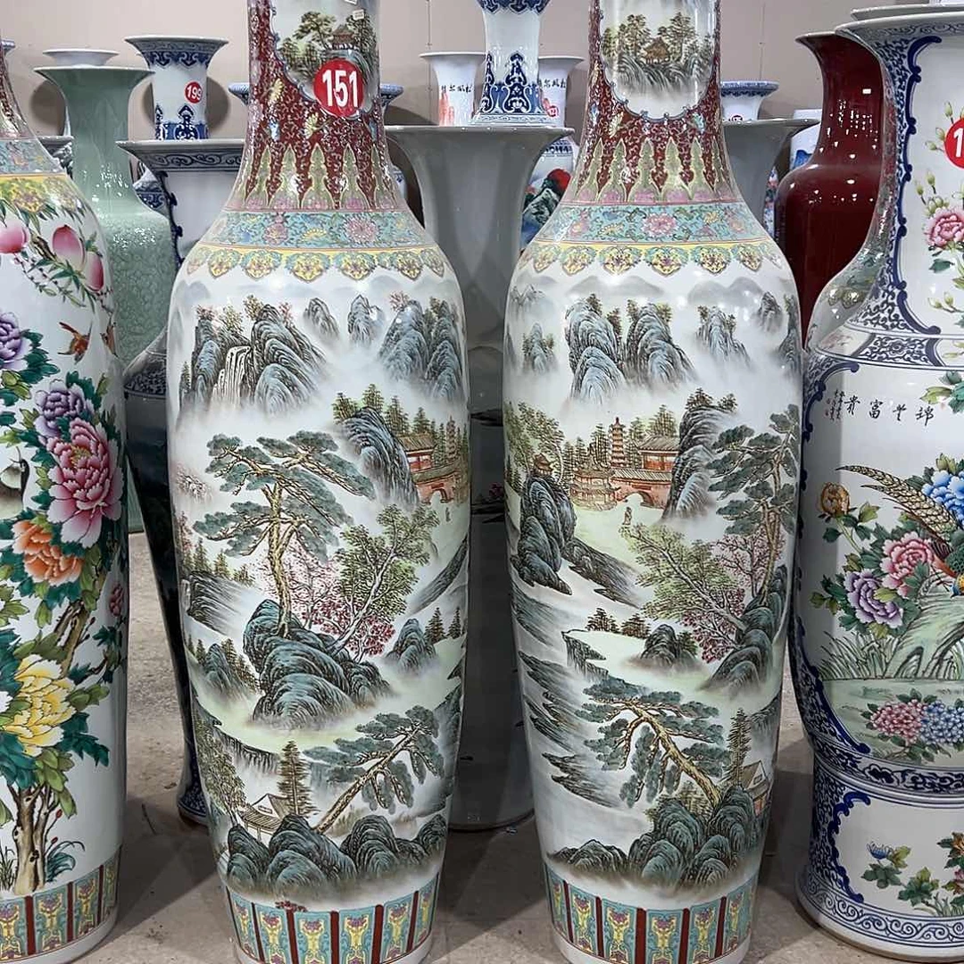 摆件诚*景德镇陶瓷1.6米高度一对