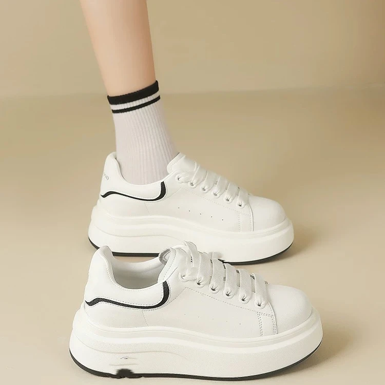 8719春秋季厚底增高休闲板鞋百搭时尚洋气潮流ins网红小白鞋