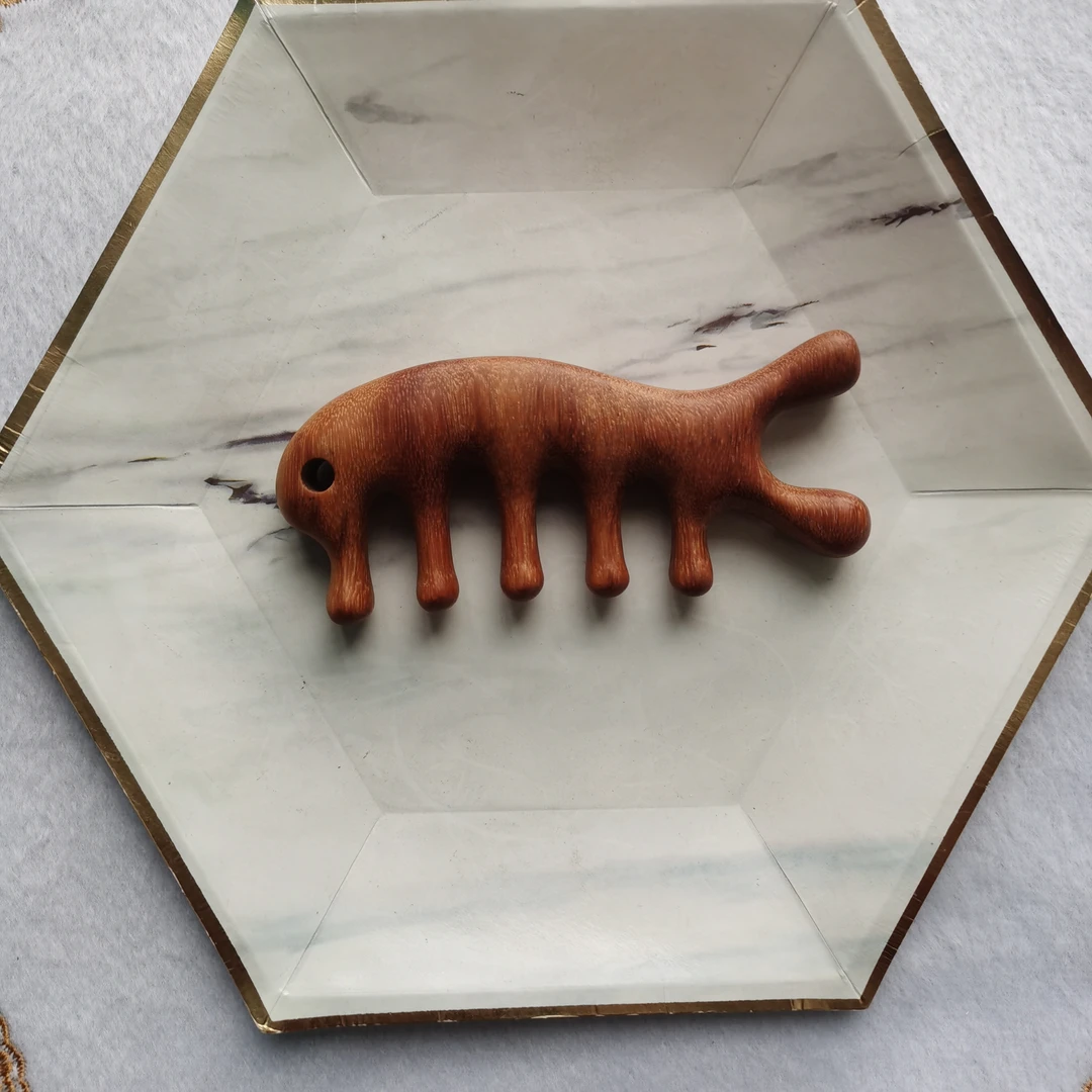 正宗红木五齿按摩经络梳多用途按摩器多样性发货【QJ0030005】