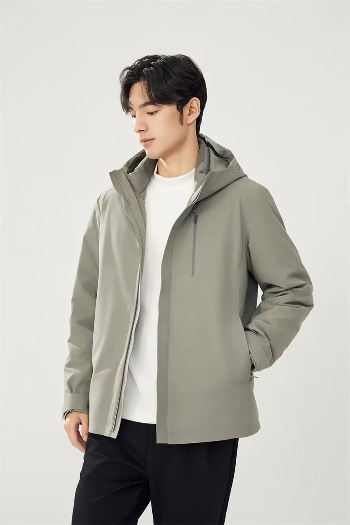 冲锋衣羽绒服连帽三防户外工装加厚男款休闲保暖秋冬外套