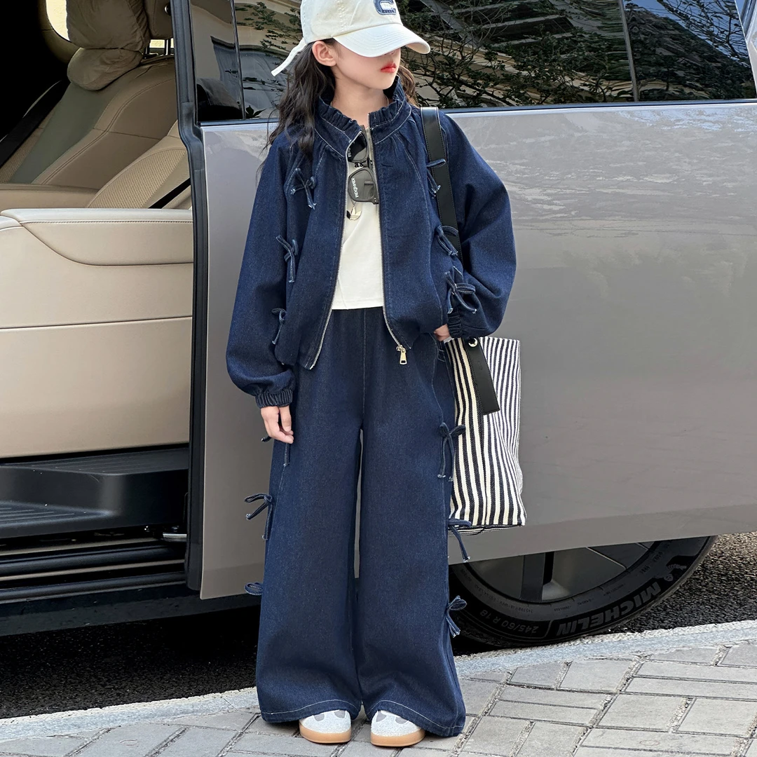 女童套装2025新款儿童春秋款洋气时髦牛仔裤中大童女孩秋季两件套