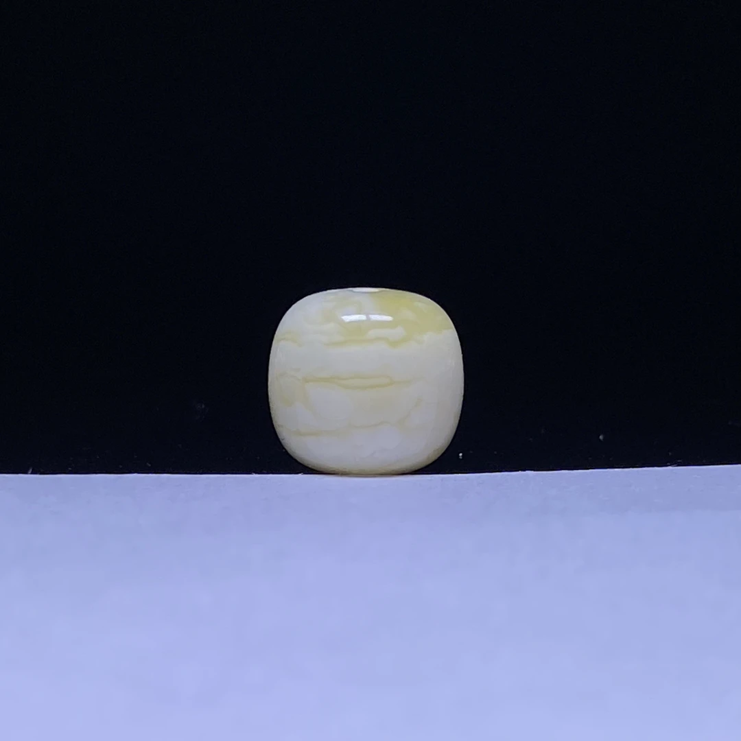 瓷白虎皮纹精品蜜蜡老型单珠11mm文玩配饰