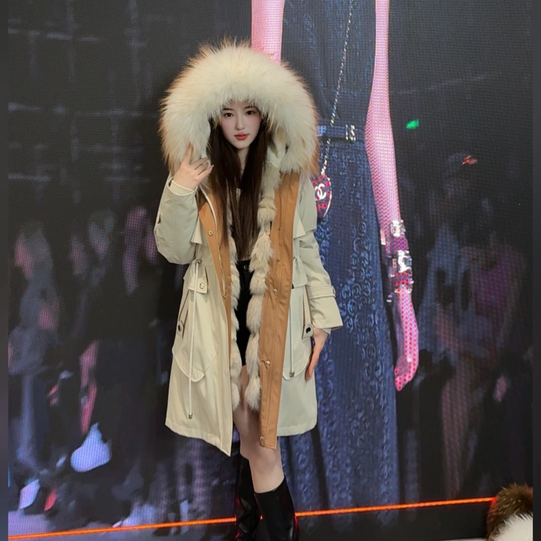 【新年战衣】女款加厚全真狐狸毛+兔毛内胆精灵帽子的编织材料包