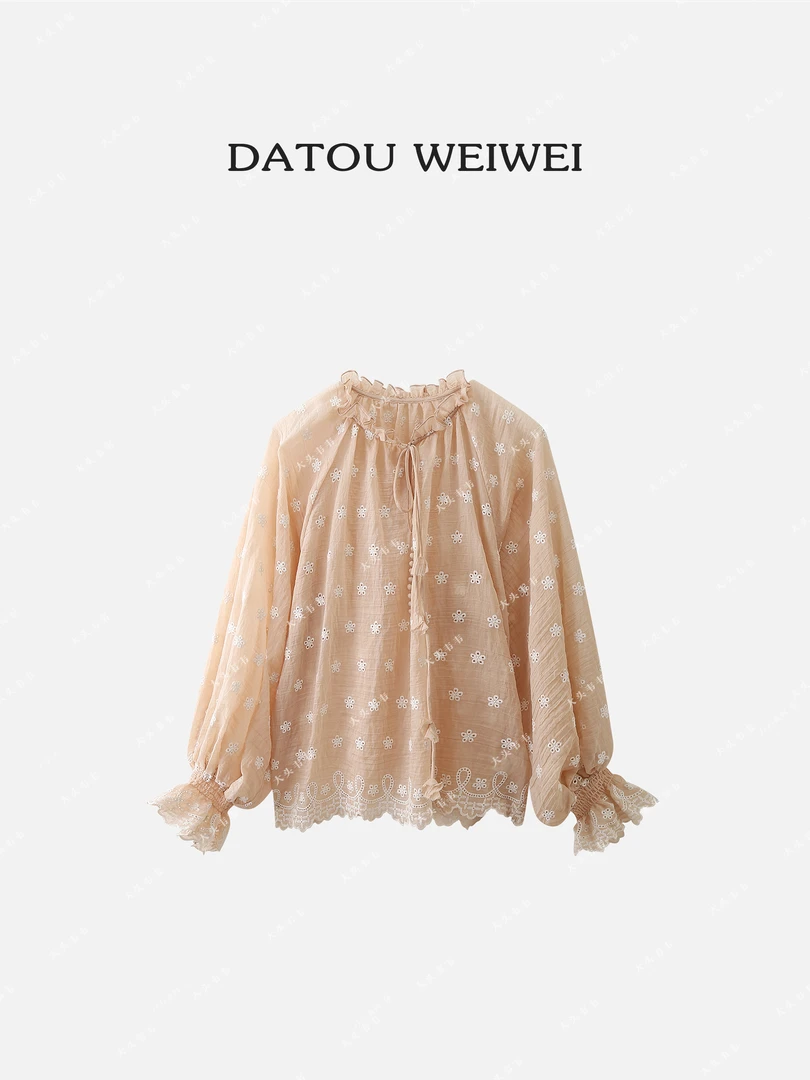 【DTWW大头韦韦】法式花边刺绣显瘦小衫885638
