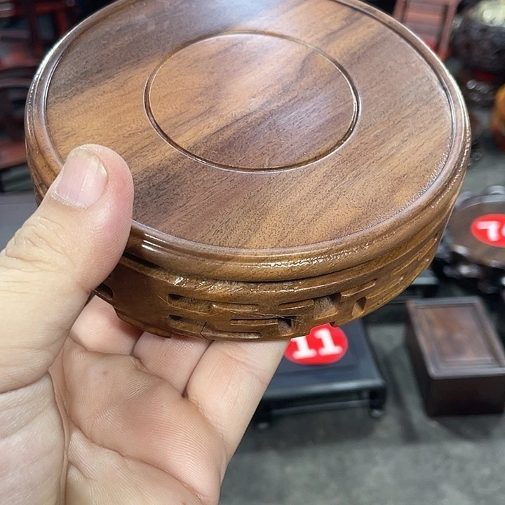 琉璃手工艺品红木底座工艺品11