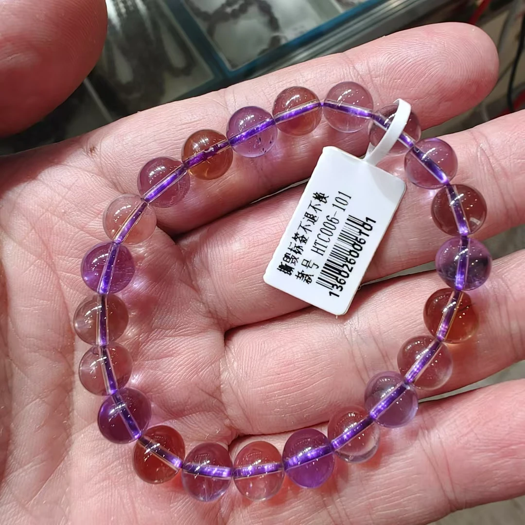 紫黄晶圆珠手串8mm+HTC/多样性发其一