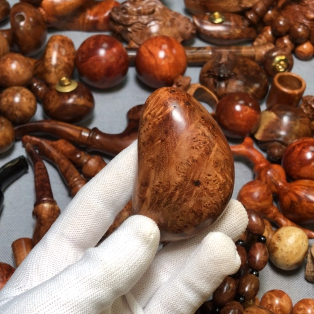 【闪购商品】木麻梨疙瘩火琉璃摆件