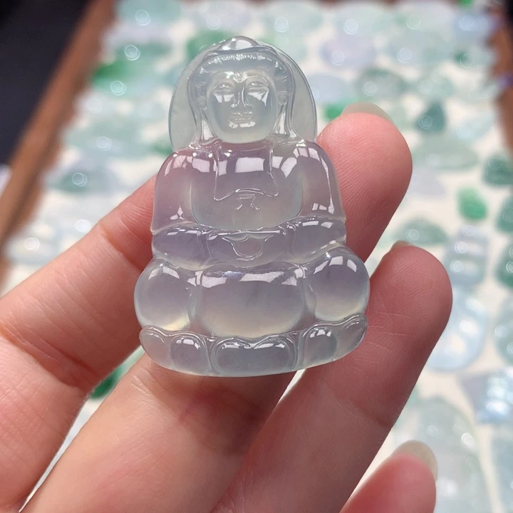 翡翠未镶嵌颈饰冰种正装观音