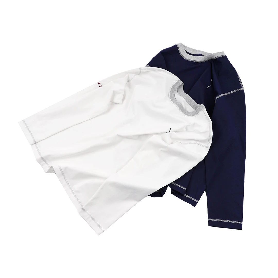 【拼接撞色长袖T恤】CXAL49130简约纯色休闲百搭宽松拼接撞色长袖