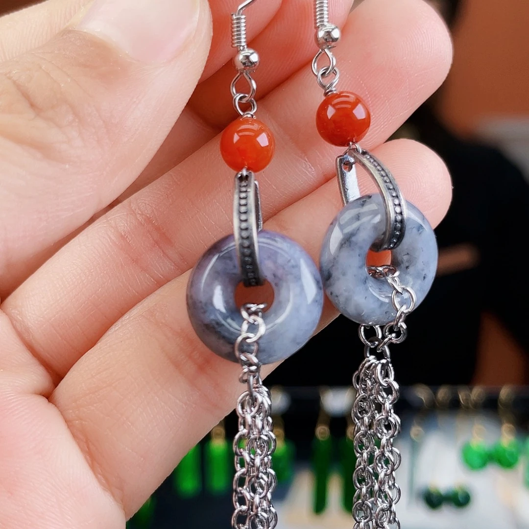 翡翠未镶嵌耳饰饰品