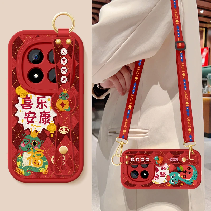 适用红米note15pro+手机壳新款redmiNote15硅胶保护套腕带支架女