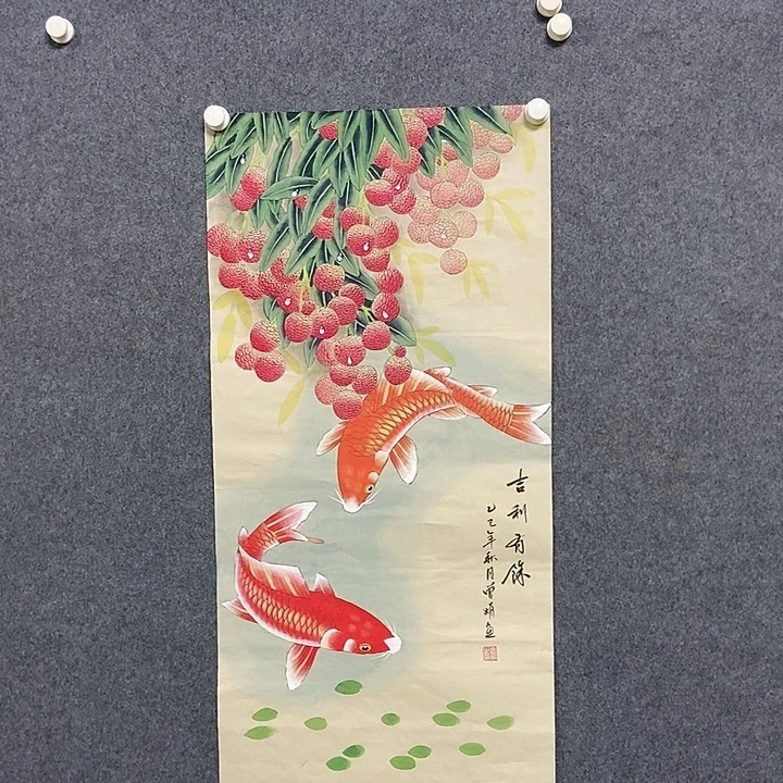 国画三尺工笔花鸟一副