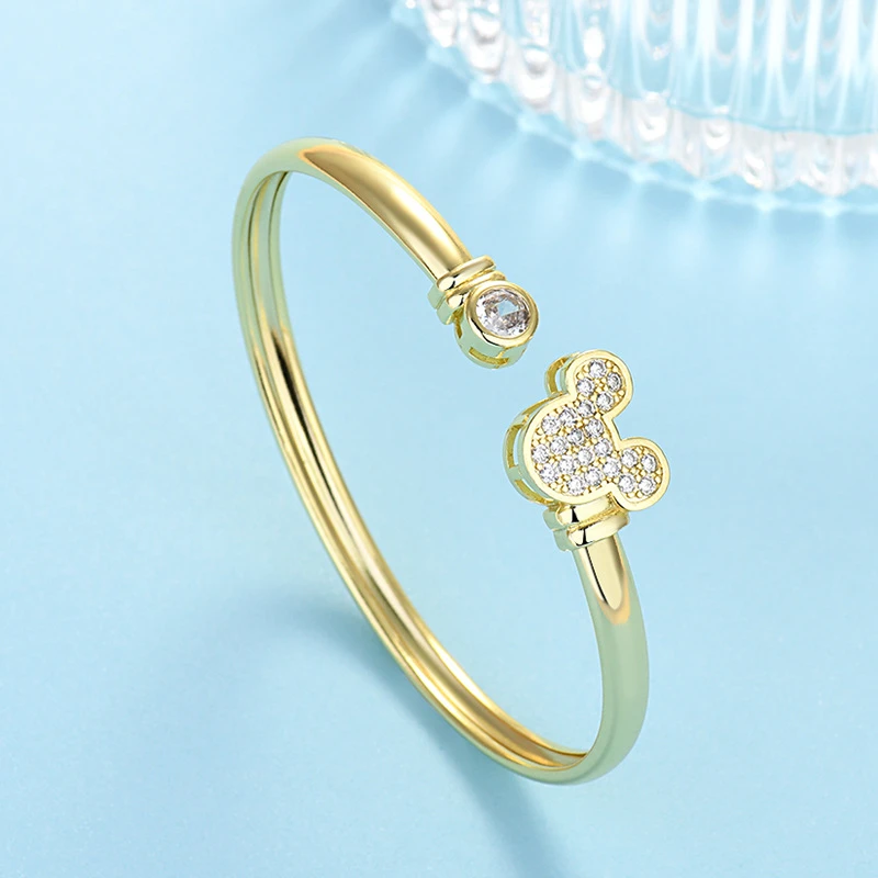 奢卡丹 钨金手镯 2025新款米奇四叶草开口手镯女小众设计吊坠项链