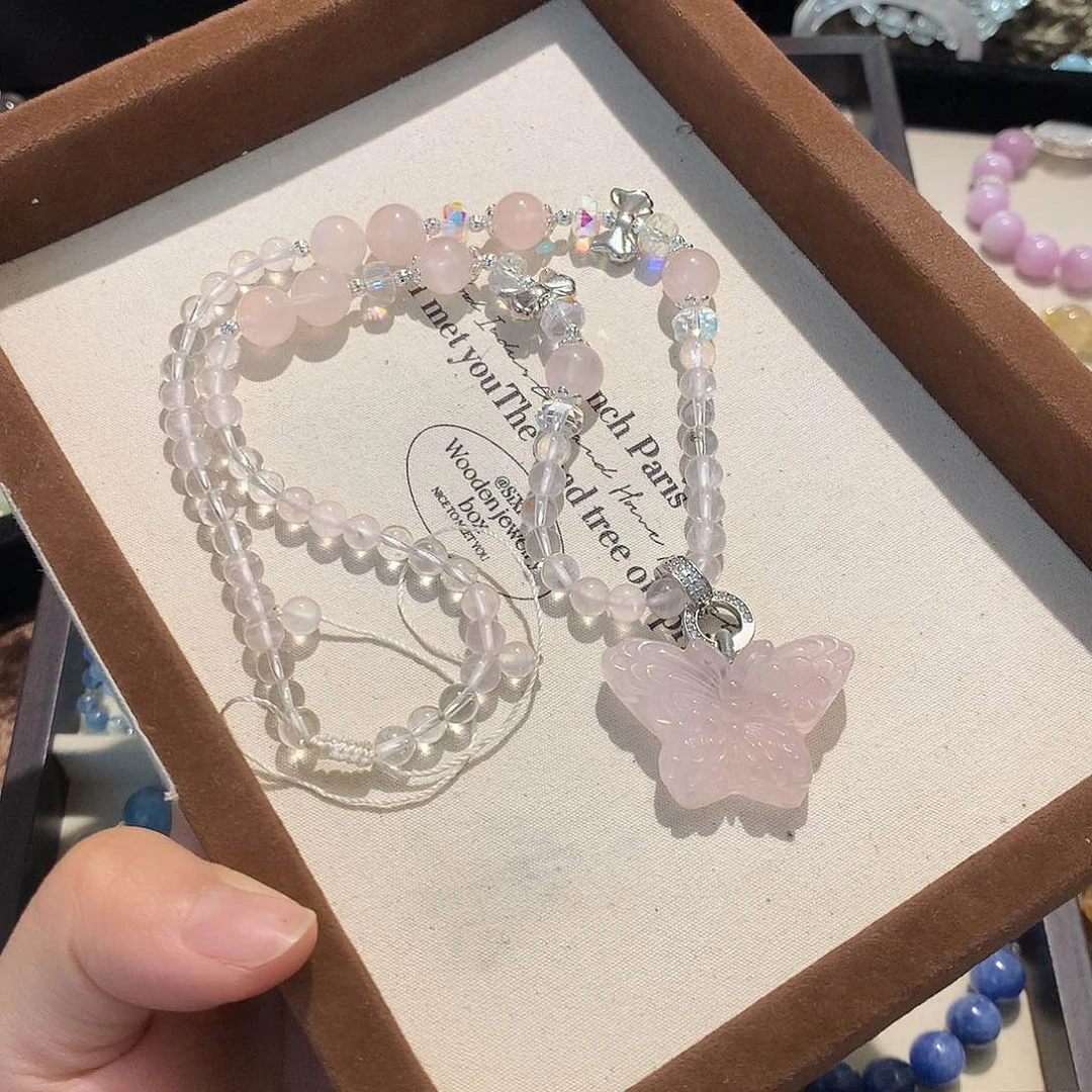 水晶手链未镶嵌看****.粉