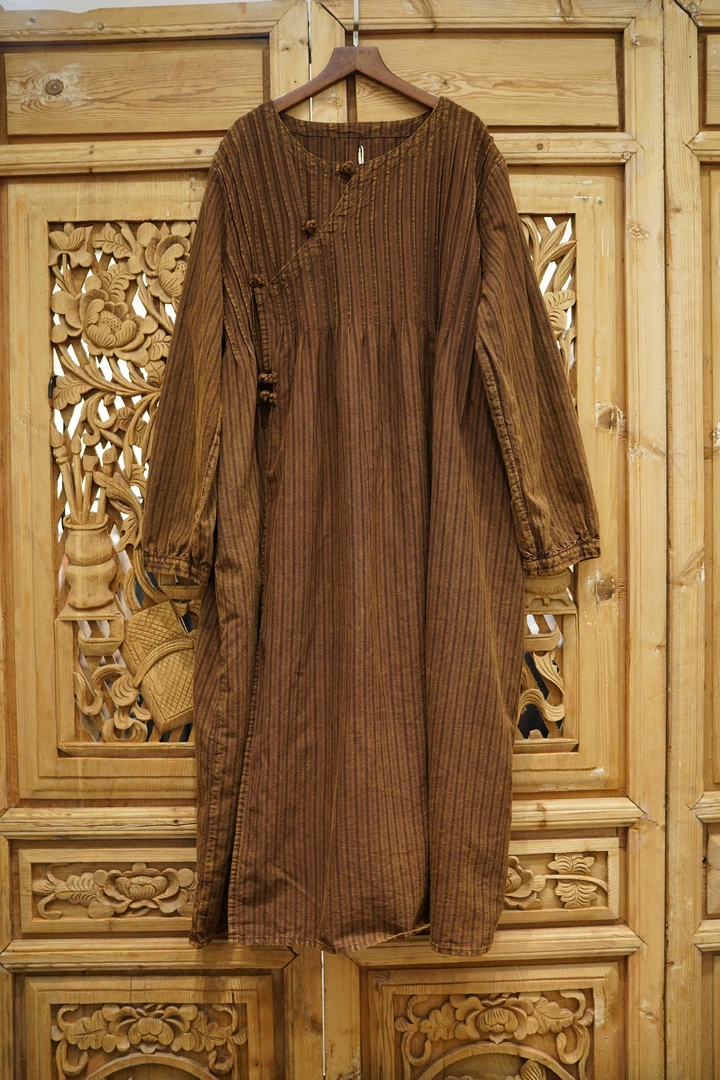 原宿风（再见时光）复古宽松百搭新中式连衣裙