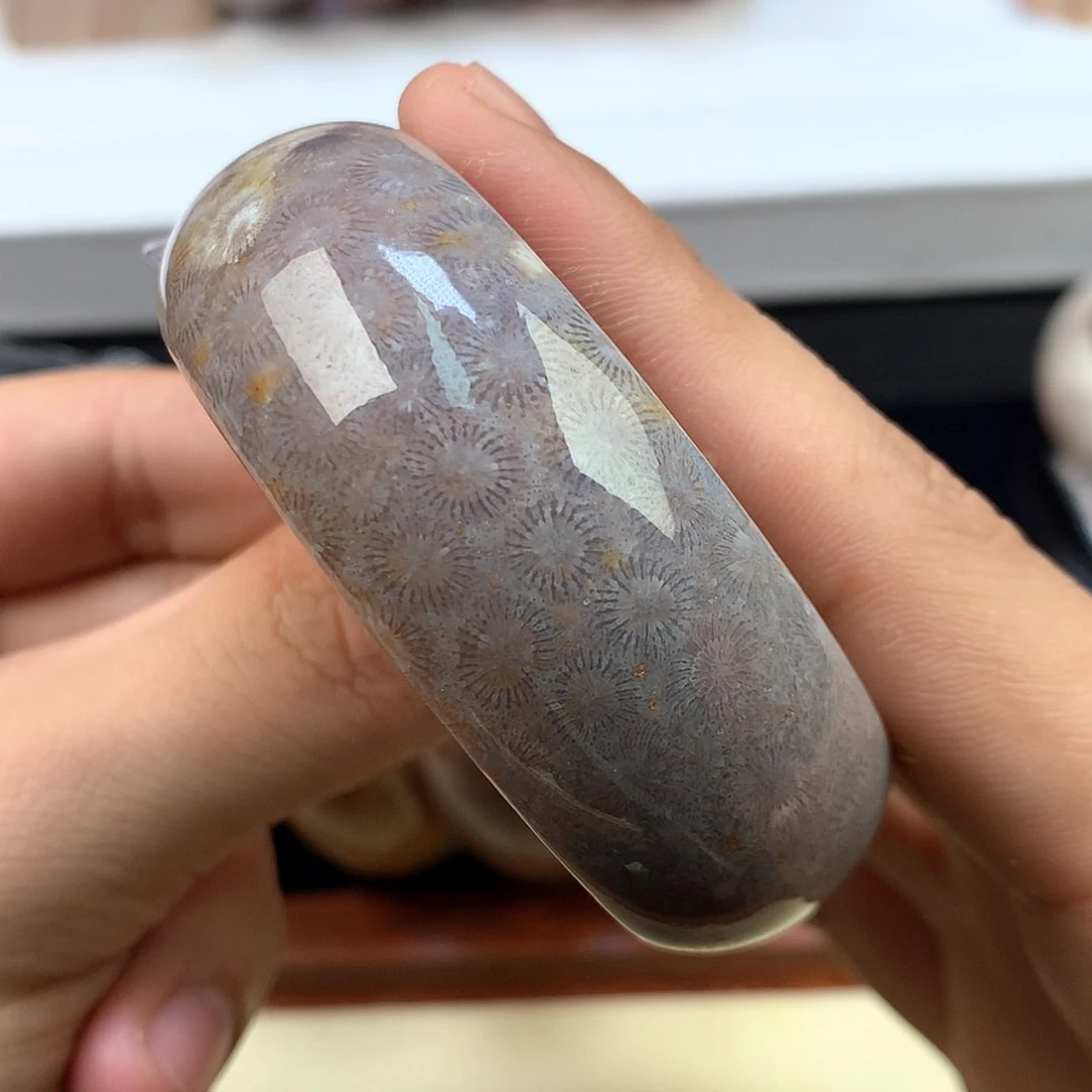 【闪购商品】颈饰未镶嵌硅化珊瑚（珊瑚玉）57号52.9圈紫色调