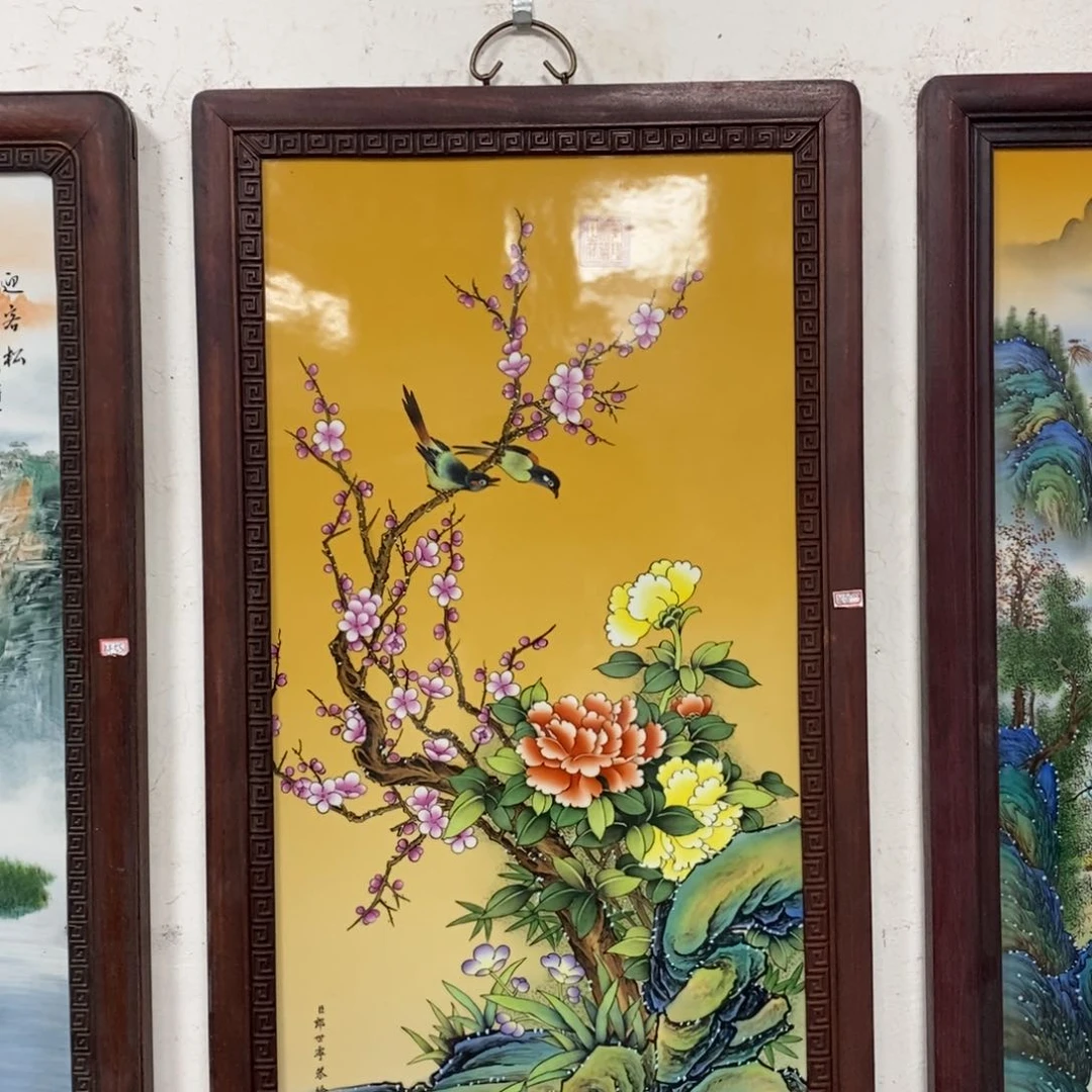 瓷片90*52*1景德镇瓷板画柴窑烧制