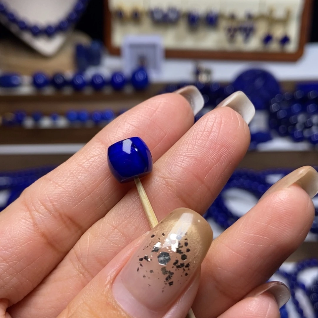 革***志青金石未镶嵌9×8老型直切单珠