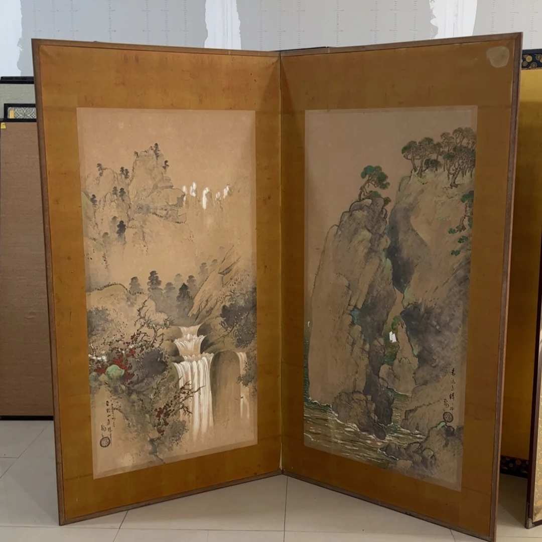 绘画屏风框画茶空间设计