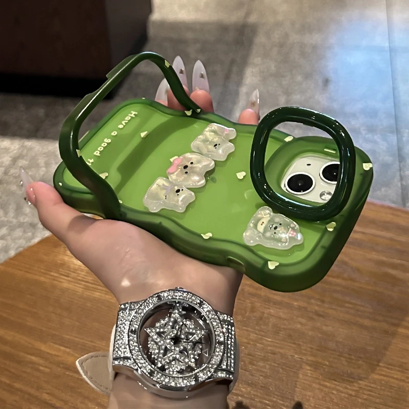 手机壳小熊公仔适用苹果15oppo华为vivo小米15网红同款数码配件