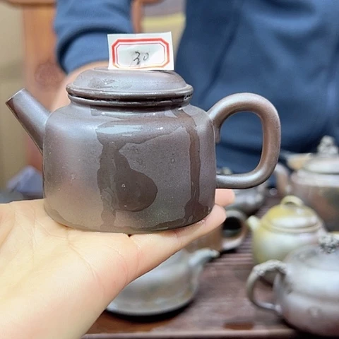 戬谷龙窑坭兴陶柴烧茶壶30
