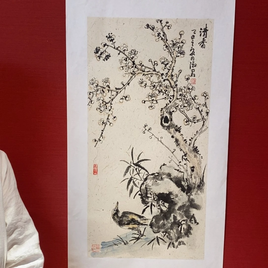 国画锦麟艺术四人联展笔会现场