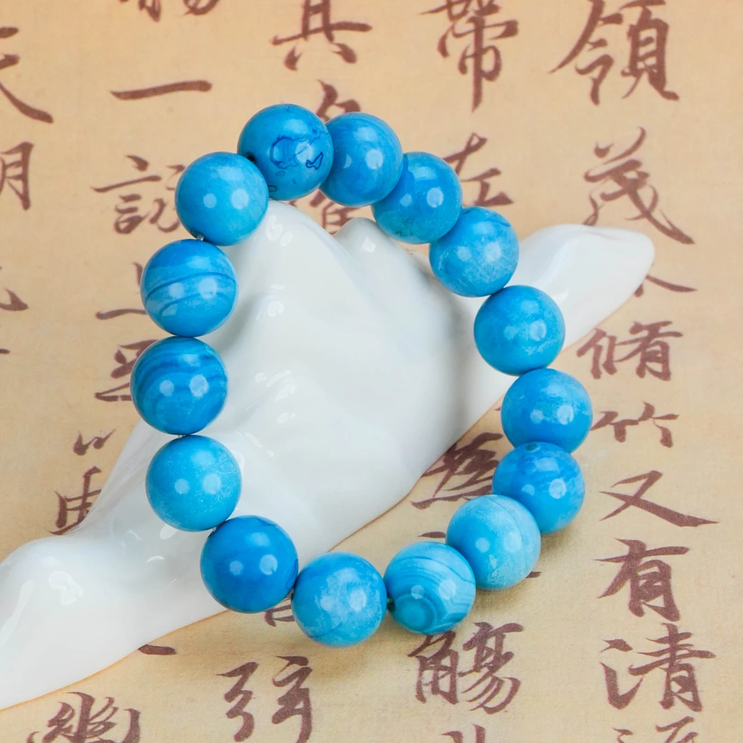 SC-277 天然玛瑙fǎng松石手串 14mm