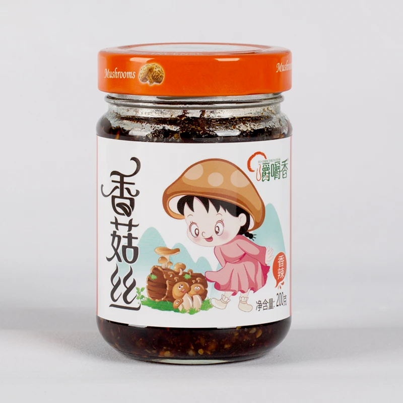 嚼嚼香香辣香菇丝200g*2瓶拌饭酱拌面夹馍酱菌菇调味下饭菜