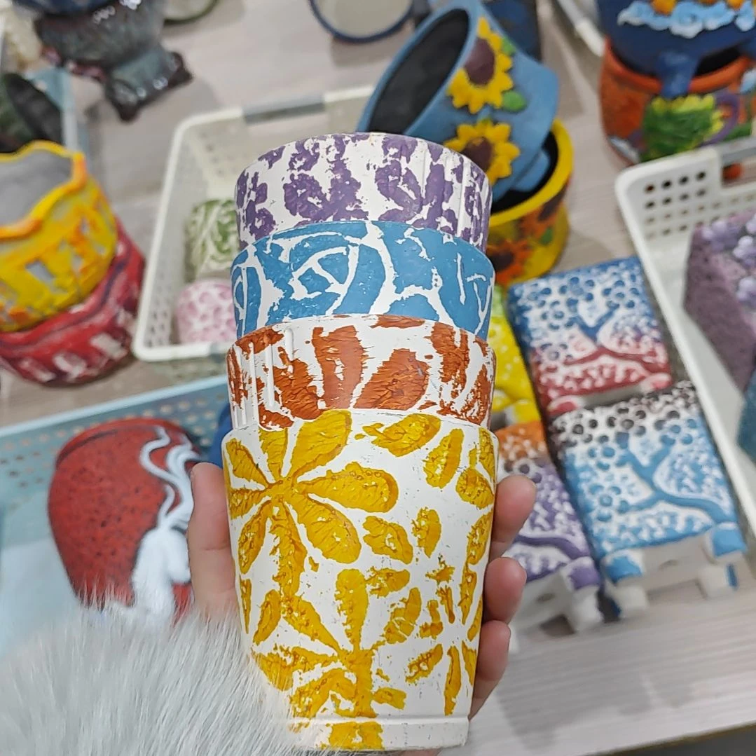 陶吸水透气的白陶花盆凑满12发货