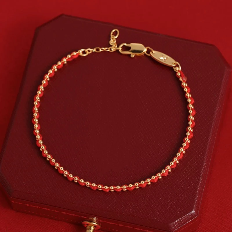 925银布艺手链 S925银蛇年纳福 本命年手工红绳【多样性发一】【010】