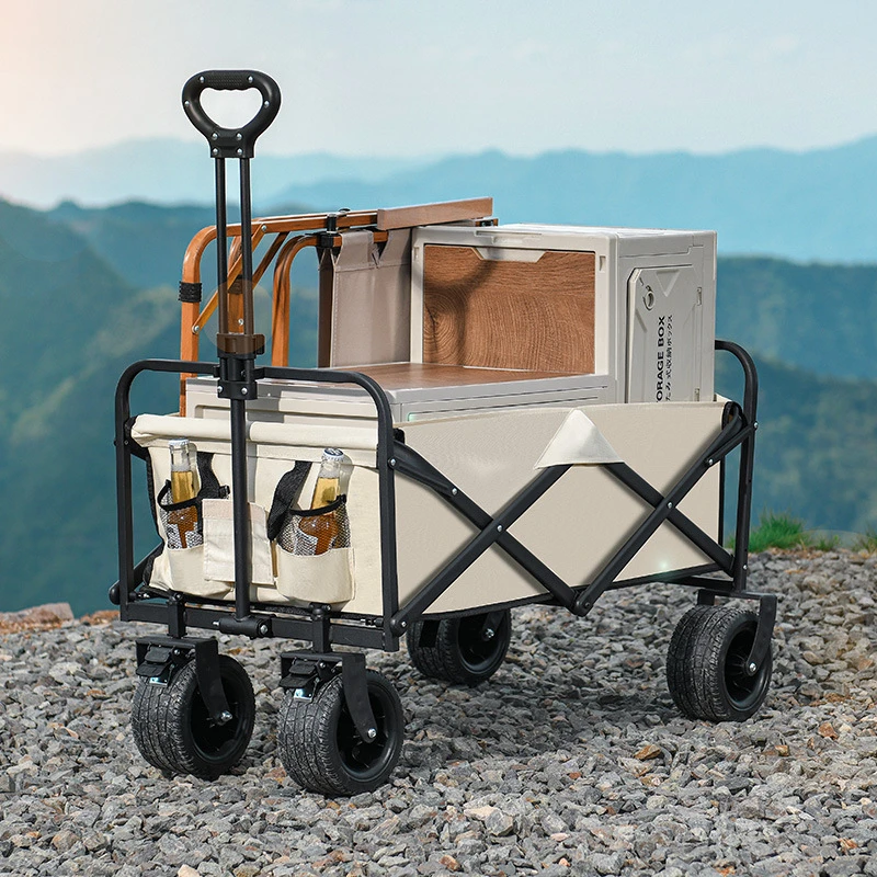 户外露营车小推车折叠摆摊小推车便携摆摊车露营营地车快递车拉车