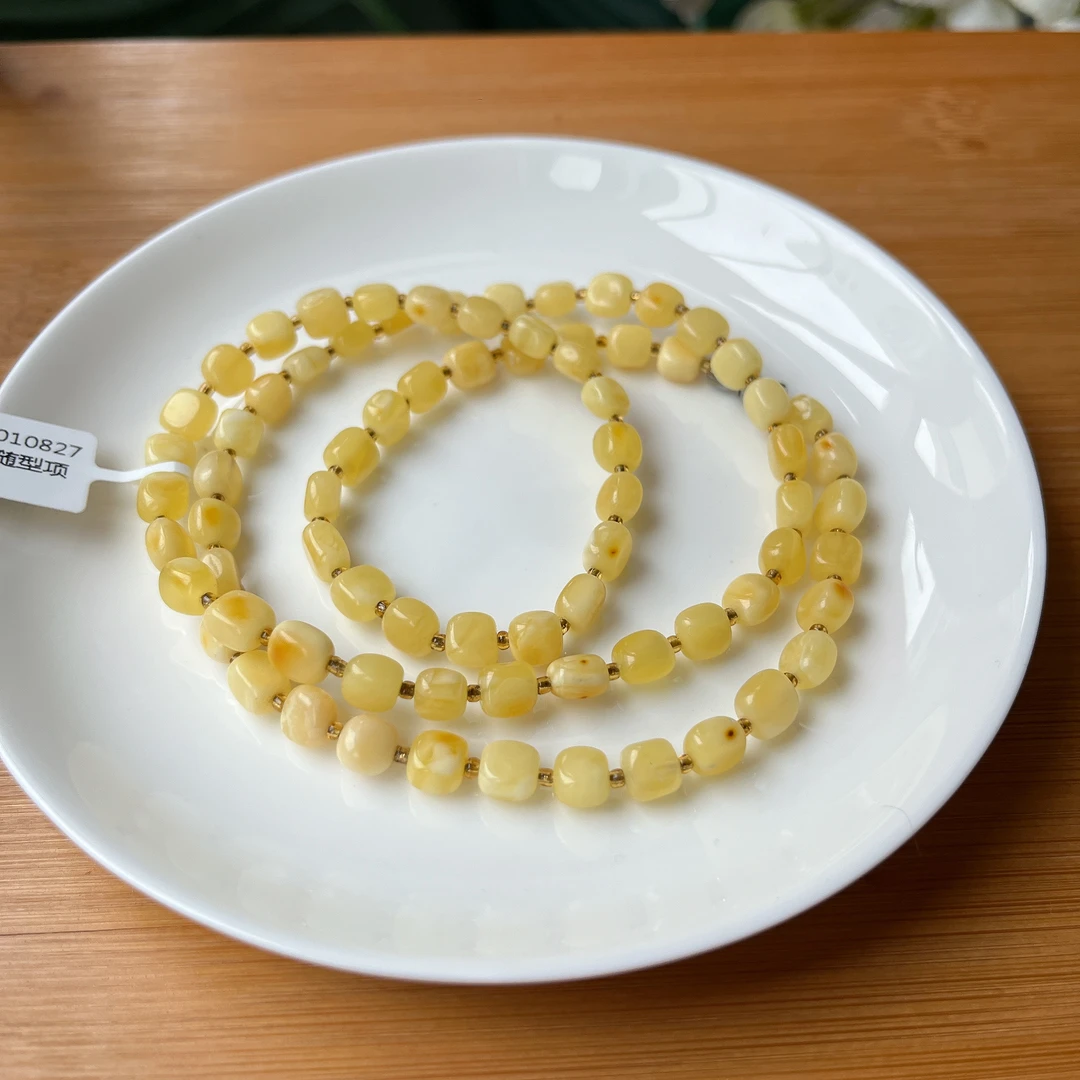 【郭老师】约5mm琥珀蜜蜡随型项链约60cm
