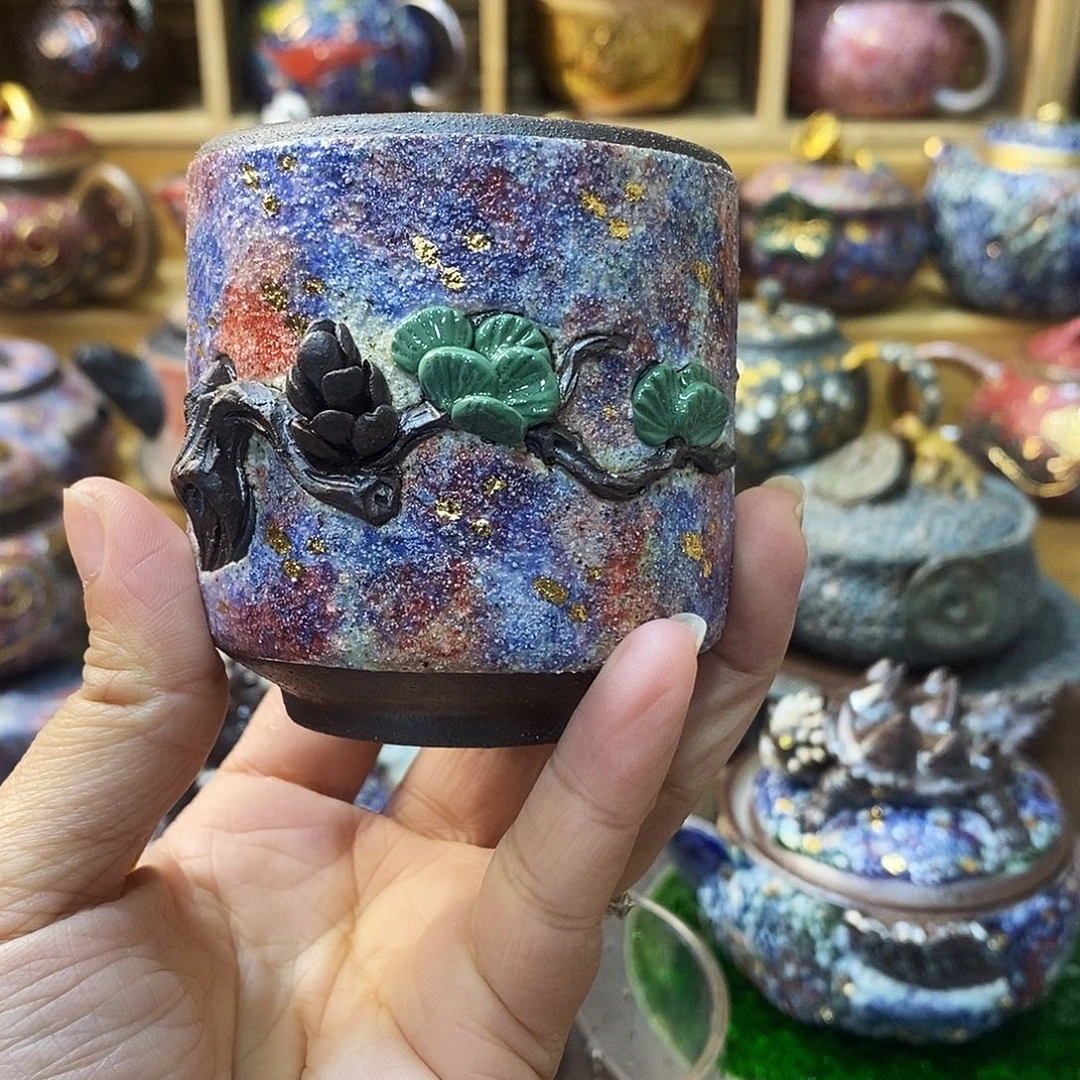 粗陶柴烧志野茶器