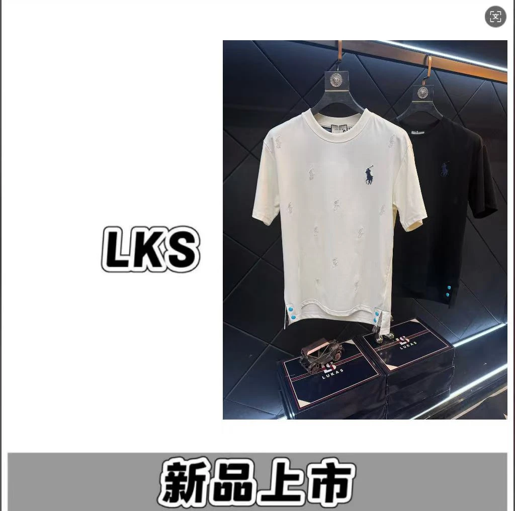 A18383-【陈少专属】-2025年新款高端轻奢重工刺绣百搭休闲短袖