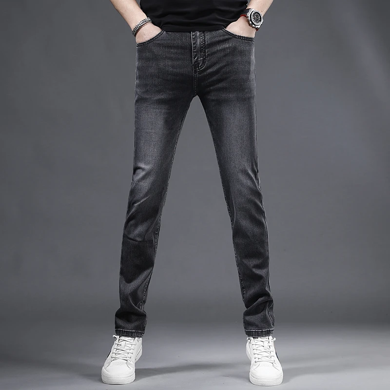 法国Cebrodz新款冰丝牛仔裤男款直筒裤轻薄款弹力男士休闲裤修身