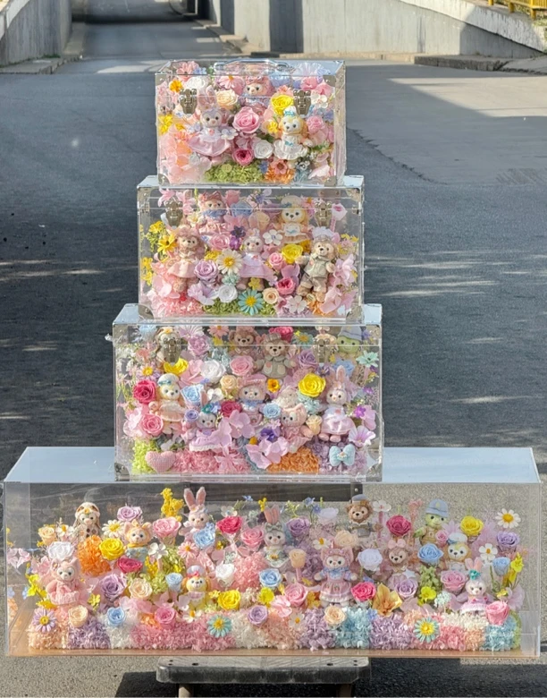 圣诞情人节迪士尼超大永生花亚克力盒高端生日表白求婚送女友礼物