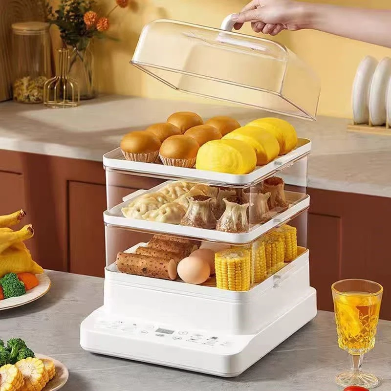 全自动电煮锅多功能家用智能预约三层电蒸箱多层蒸煮电蒸笼 A012