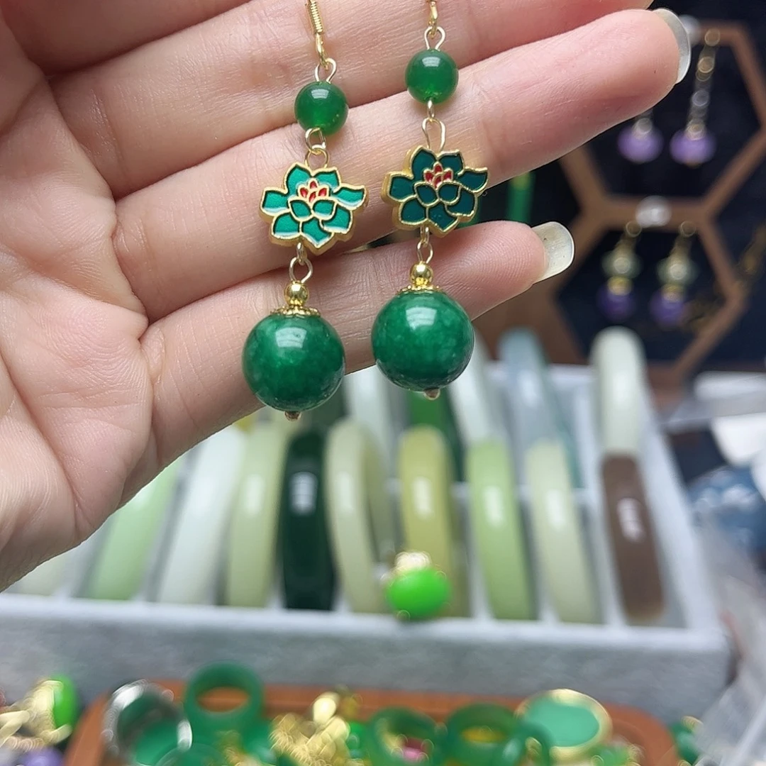 翡翠未镶嵌耳饰耳饰