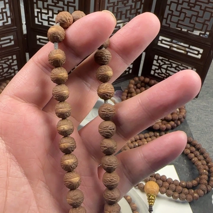 莲花菩提吊坠酸枣核原生态大手持单圈