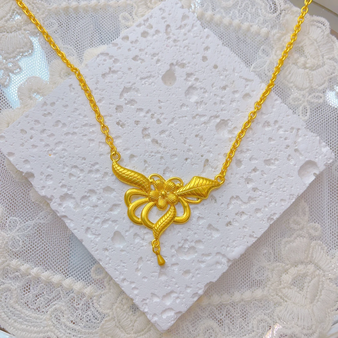 合金项链 百搭铜合金delzok项链轻奢小众锁骨链金色时尚饰品5015