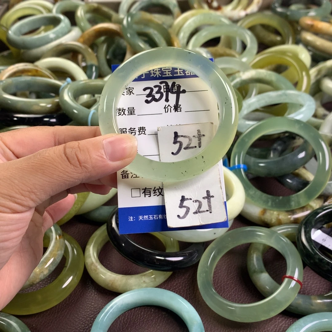 未镶嵌蛇纹石玉手镯3374