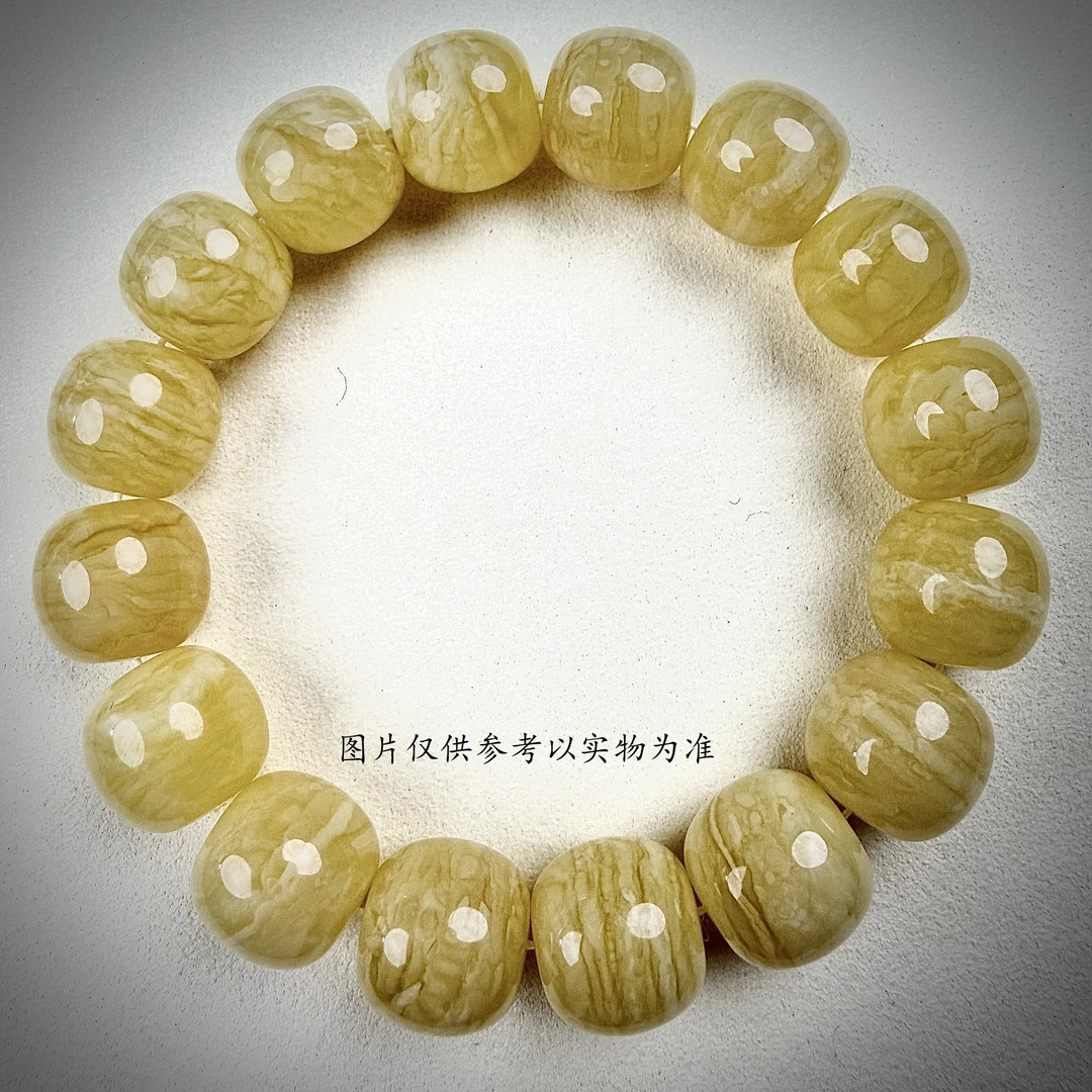 全品有瑕包换：蜜蜡“虎皮”龙华精工老型手串10-16mm天然原矿无优化