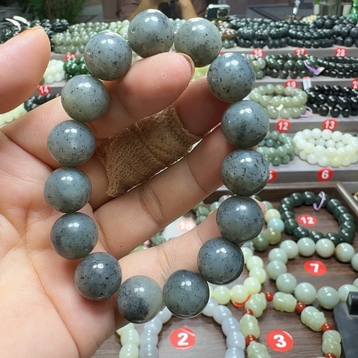 未镶嵌手链和田玉新疆青花卡14