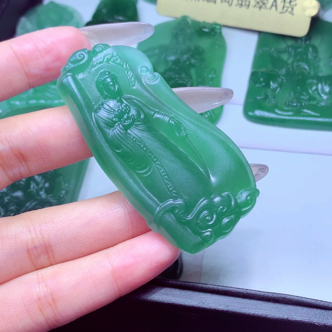 良***石定制翡翠未镶嵌天然缅甸翡翠A货毛货挂件