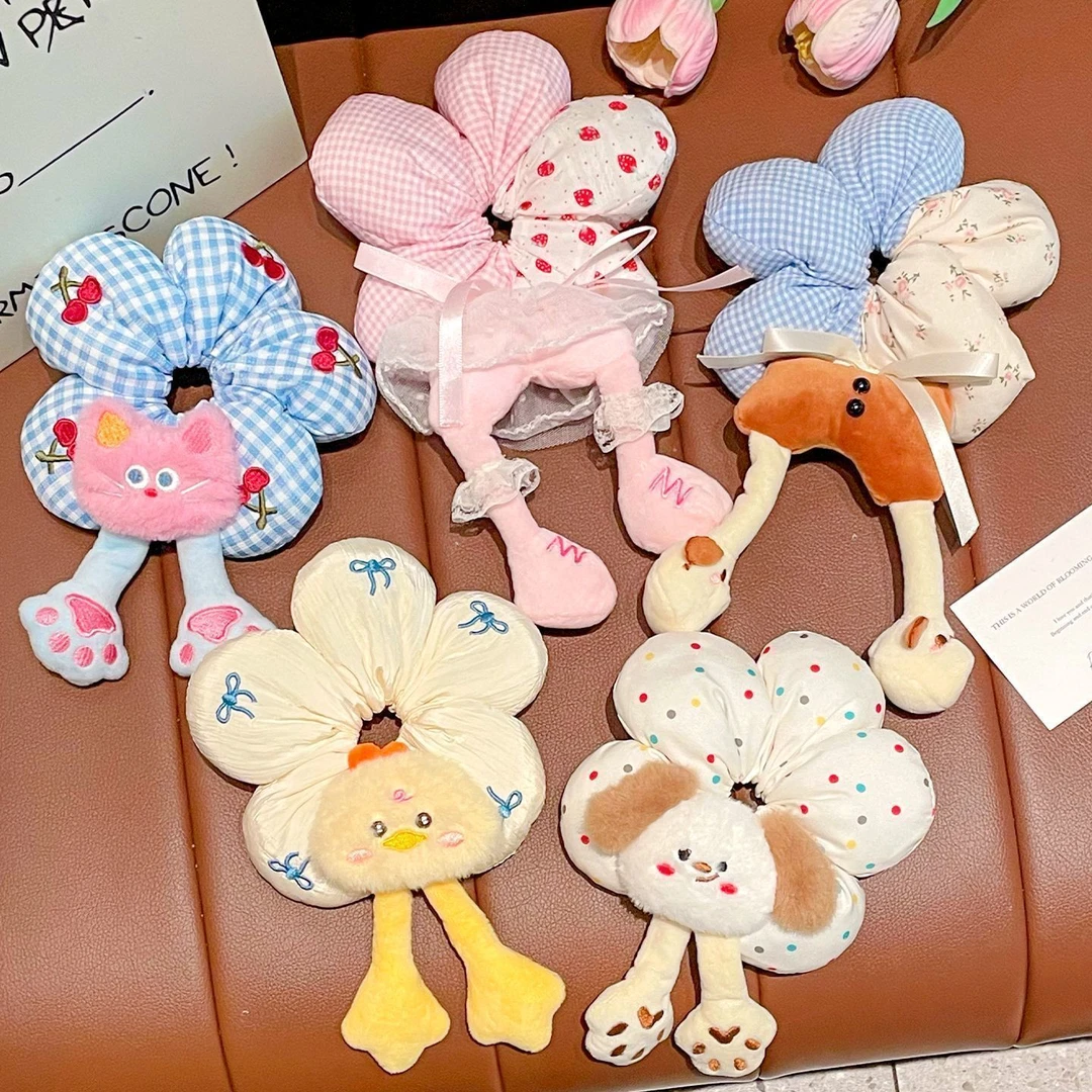 批发2025可爱屁屁米奇大肠卡通发圈发绳花朵高级头发丸子头绳