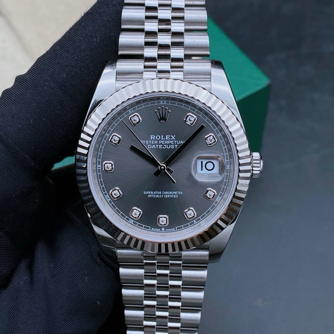 99新 Rolex/劳力士 24年全套/日志126334灰盘钻刻/41表径