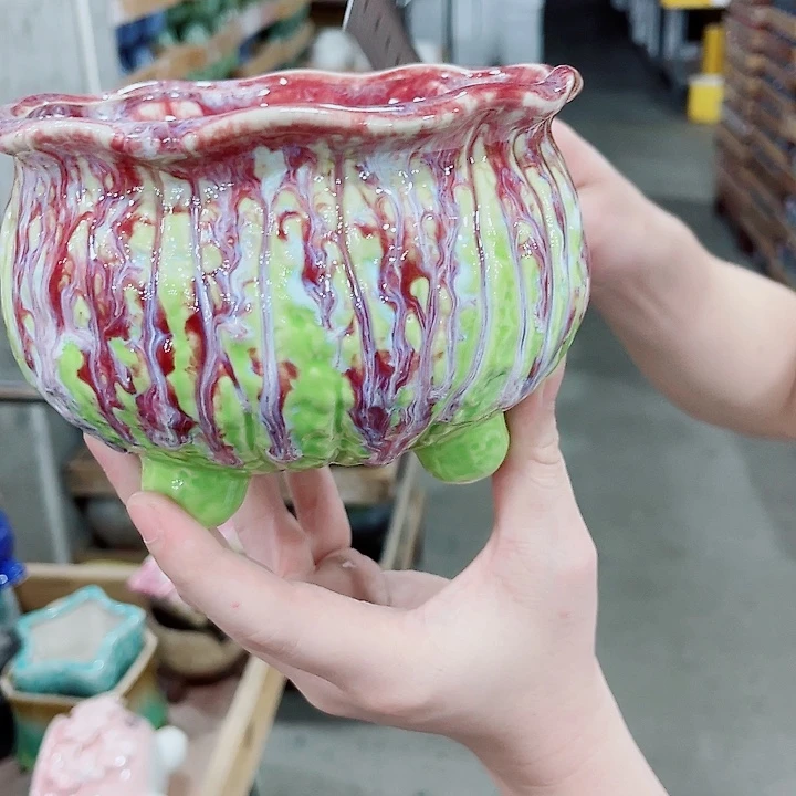 有孔，凑10元包邮陶瓷花盆发货！