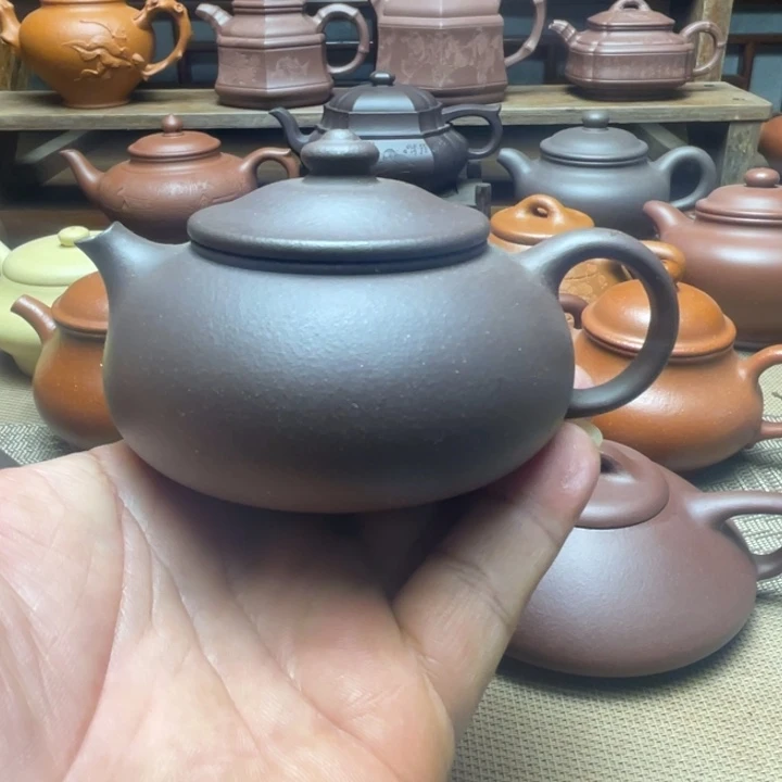 茶壶紫泥宜兴紫砂壶半手工制作，150cc